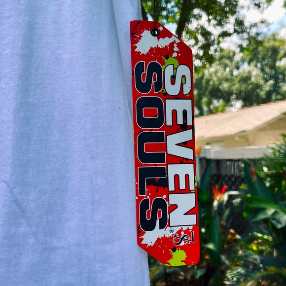 Seven Souls - HUSTLE - Half and half tee!! NWT!! - Picture 4 of 7